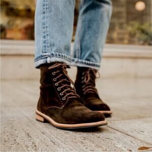 Nisolo Brown Suede Lace-Up Ankle Boots